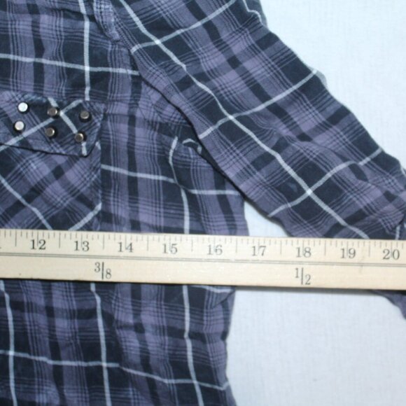 Rock 7 republic Purple Women Button Down Shirt Plaid Long Sleeve Size Small - Picture 5 of 7